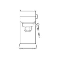 Coffee maker outline drawing vector, Coffee maker drawn in a sketch style, black line Coffee maker practice template outline, vector Illustration.