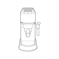 Coffee maker outline drawing vector, Coffee maker drawn in a sketch style, black line Coffee maker practice template outline, vector Illustration.