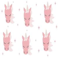 cute cartoon unicorn seamless vector pattern background illustration with stars