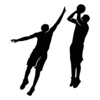 Vector set of Basketball player silhouettes, Basketball silhouettes