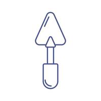 Trowel simple linear icon. Tool for construction, repair, painting works, plastering. Outline. Logo, symbol, sign for mobile concept and web design. Vector illustration