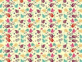 seamless floral pattern's set of collection ornaments. hand drawn abstract botanic leaves background. Endless textile texture used for printing retro fabric pattern design. vector