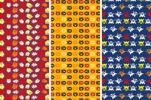 Víspera de Todos los Santos modelo gracioso fondo de pantalla para textil, Víspera de Todos los Santos fiesta antecedentes con y horror diseño. sin costura modelo de Víspera de Todos los Santos con linda calabazas y araña web-halloween vector diseño.