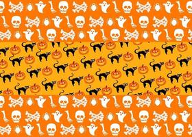 Víspera de Todos los Santos modelo gracioso fondo de pantalla para textil, Víspera de Todos los Santos fiesta antecedentes con y horror diseño. sin costura modelo de Víspera de Todos los Santos con linda calabazas y araña web-halloween vector diseño.