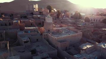 Aerial view of the authentic ancient Taghit in the Sahara Desert, Algeria video
