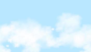 cielo azul transparente con fondo de nubes altoestratos, patrón de horizonte amplio de dibujos animados vectoriales del cielo natural con nubes cirros, concepto de toda la bandera estacional en el día soleado primavera y verano por la mañana vector