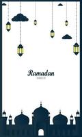 Ramadán kareem saludo antecedentes. vector ilustración para saludo tarjeta, póster y bandera. - vector