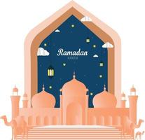 Vector of Arabic Islamic festival Word Ramadan Kareem