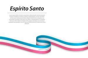 Waving ribbon or banner with flag of Espirito Santo vector