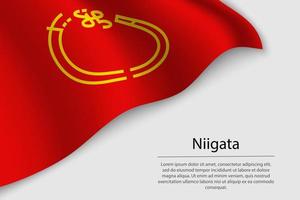 Wave flag of Niigata is a region of Japan vector