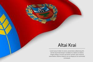 Wave flag of Altai Krai is a region of Russia vector