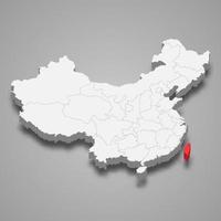 provincia ubicación dentro China 3d mapa modelo para tu diseño vector