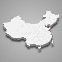 province location within China 3d map Template for your design vector