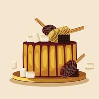 ilustración de un delicioso pastel , horneando, panadería comercio, cocinando, dulce productos vector