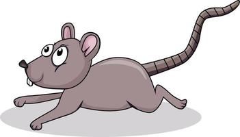 Mouse running, cartoon, white background vector