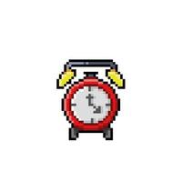 a clock in pixel art style vector