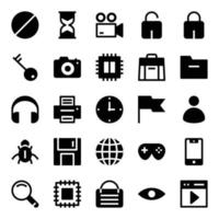 Glyph icons for internet. vector