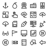 Outline icons for internet. vector