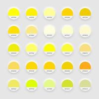 Shades of yellow swatch color palette. Neomorphism Style template for your design vector