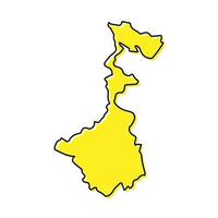 Simple outline map of West Bengal is a state of India. vector