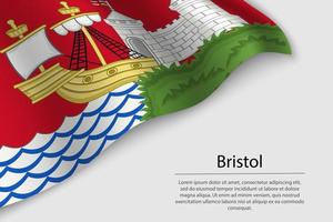 Wave flag of Bristol is a county of England. Banner or ribbon vector