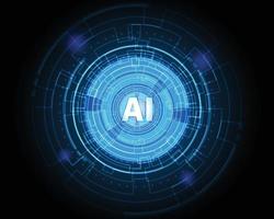Technology futuristic digital background, Hud AI Artificial Intelligence, Vector illustration.