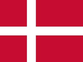 Denmark Simple flag Correct size, proportion, colors. vector