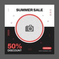 Summer sale abstract square template. Suitable for social media posts, mobile apps, banners design and web ads. Vector fashion background.