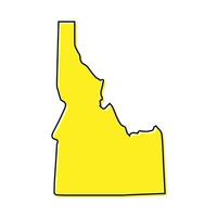 Simple outline map of Idaho is a state of United States. Stylize vector