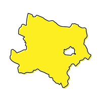 Simple outline map of Lower Austria is a state of Austria. vector