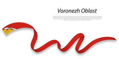 ondulación cinta o raya con bandera de Voronezh oblast vector