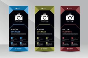 Roll up banner template vector