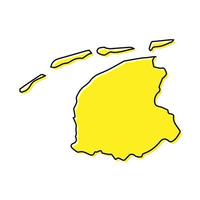 sencillo contorno mapa de frisia es un provincia de Países Bajos vector