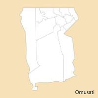 High Quality map of Omusati is a region of Namibia vector