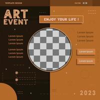 Art event social media post template design. Great for promoting and announcing your best events vector