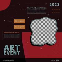 Art event social media post template design. Great for promoting and announcing your best events vector