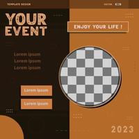 Art event social media post template design. Great for promoting and announcing your best events vector