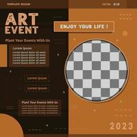 Art event social media post template design. Great for promoting and announcing your best events vector