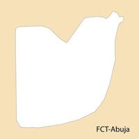 High Quality map of FCT-Abuja is a region of Nigeria vector