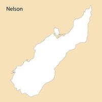 High Quality map of Nelson is a region of New Zealand vector