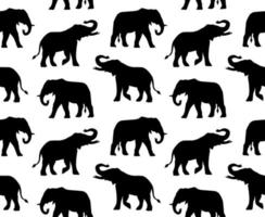 Vector seamless pattern of elephant silhouette