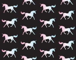 Vector seamless pattern of unicorn silhouette