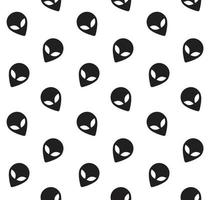 Vector seamless pattern of alien face