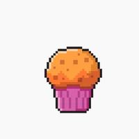 cupcake in pixel art style vector