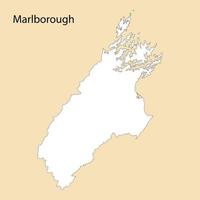 High Quality map of Marlborough is a region of New Zealand vector