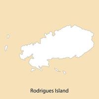 High Quality map of Rodrigues Island is a region of Mauritius vector