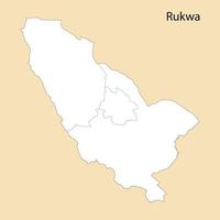 High Quality map of Rukwa is a region of Tanzania vector