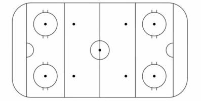 top view line Ice Hockey Rink isolated on white background vector