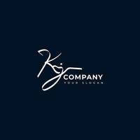 Kj Initial signature logo vector design