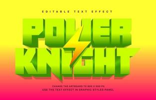 Power knight editable text effect template vector